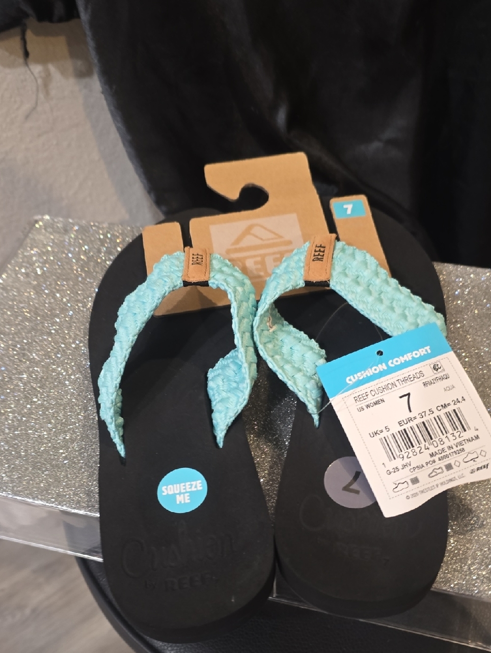 Reef Cushion Threads Flip-Flop Sandals- Aqua - Picture 13 of 13